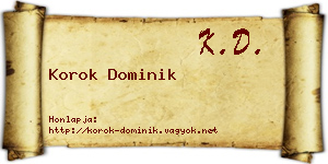 Korok Dominik névjegykártya